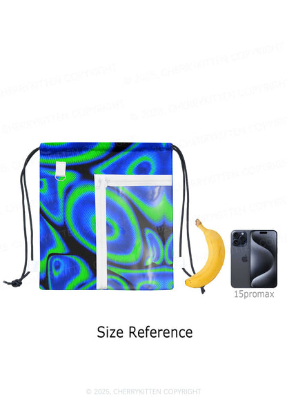 Psychedelic Aperture Y2K Drawstring Itabag Backpack Cherrykitten