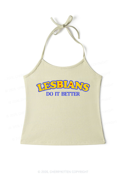 Lesbians Do It Better Pride Y2K Halter Neck Cami Cherrykitten