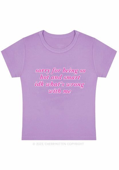 Sorry For Being So Smart Y2K Baby Tee Cherrykitten