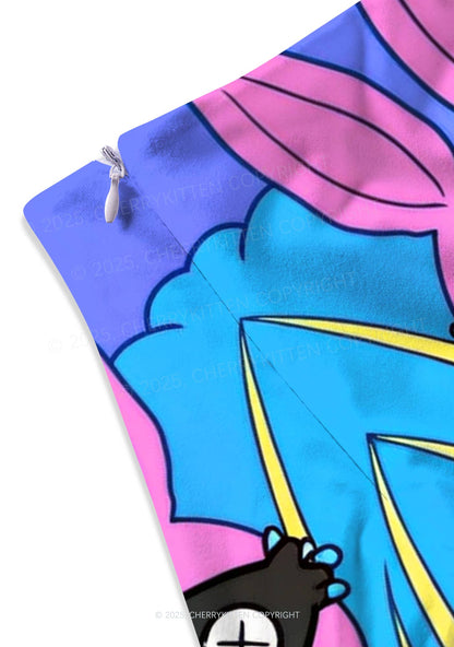BDSM Bunny Y2K Print Mini Skirt Cherrykitten