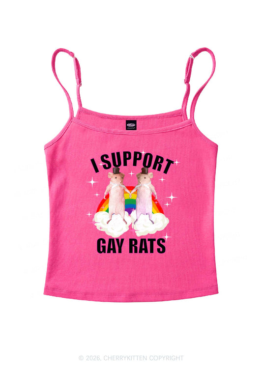 Support Gay Rats Pride Y2K Spaghetti Strap Cami Cherrykitten