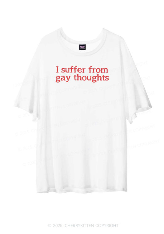 Suffer From Gay Thoughts Pride Y2K Sheer Boyfriend Tee Cherrykitten