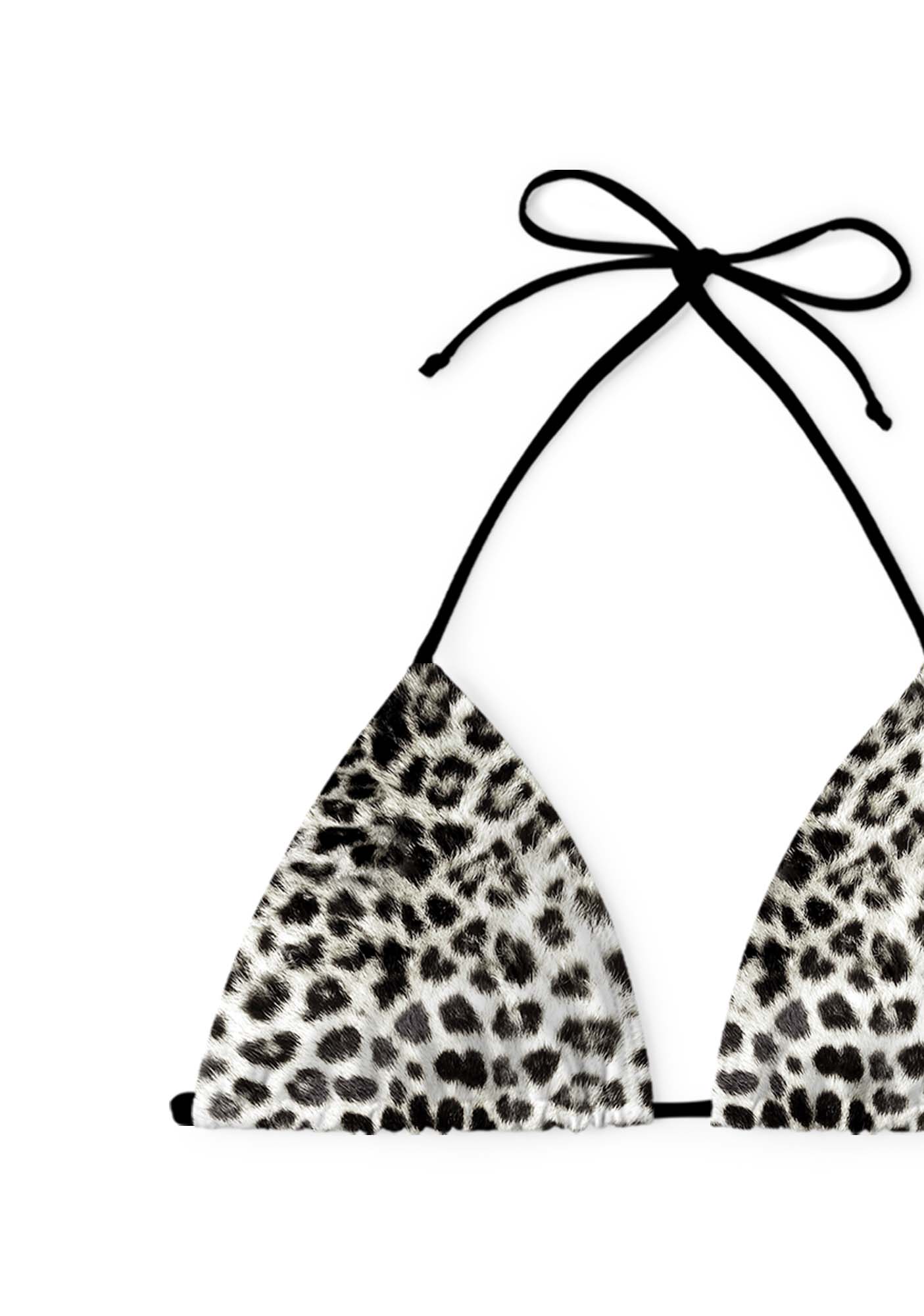 Snow Leopard Y2K Print Bikini Set Cherrykitten