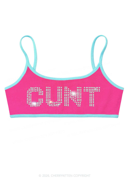 Rhinestone Cxxt Y2K Super Crop Cami Cherrykitten