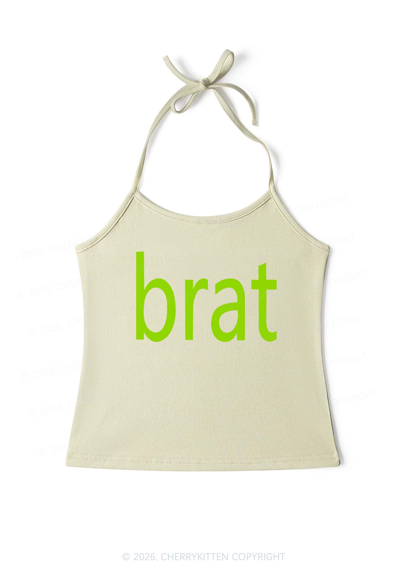 Green Brat Y2K Halter Neck Cami Cherrykitten