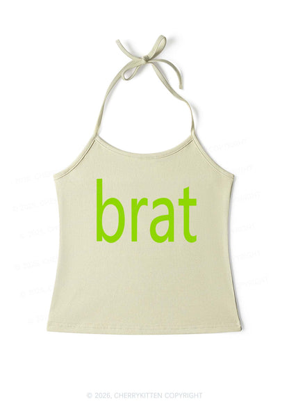 Green Brat Y2K Halter Neck Cami Cherrykitten