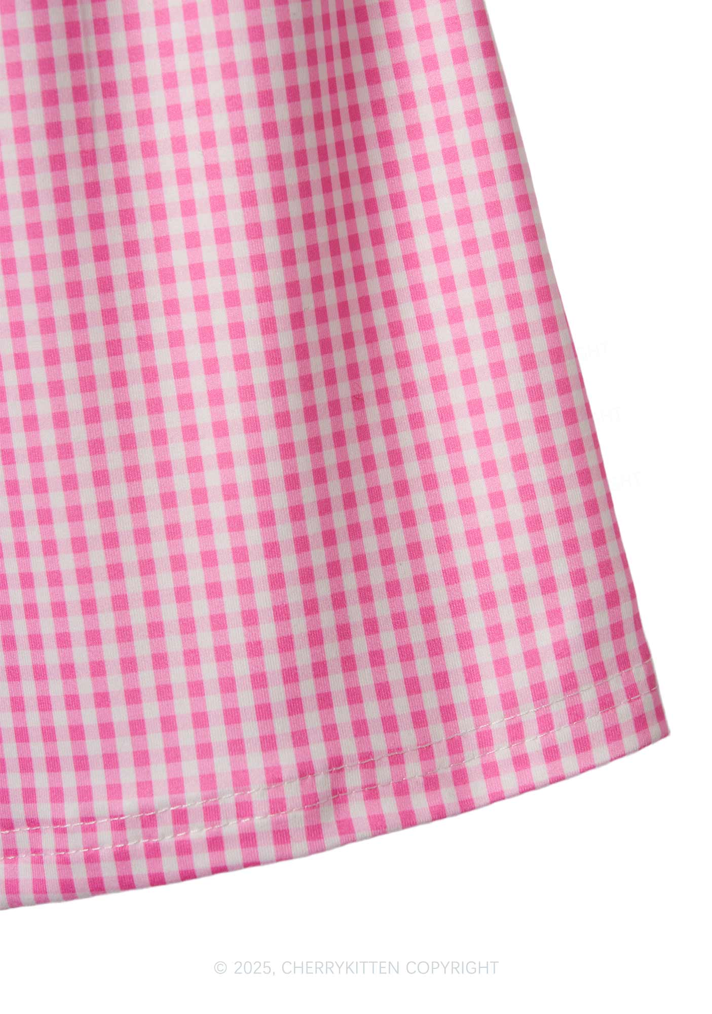 Plain Y2K Pink Gingham Boxer Men Shorts Cherrykitten