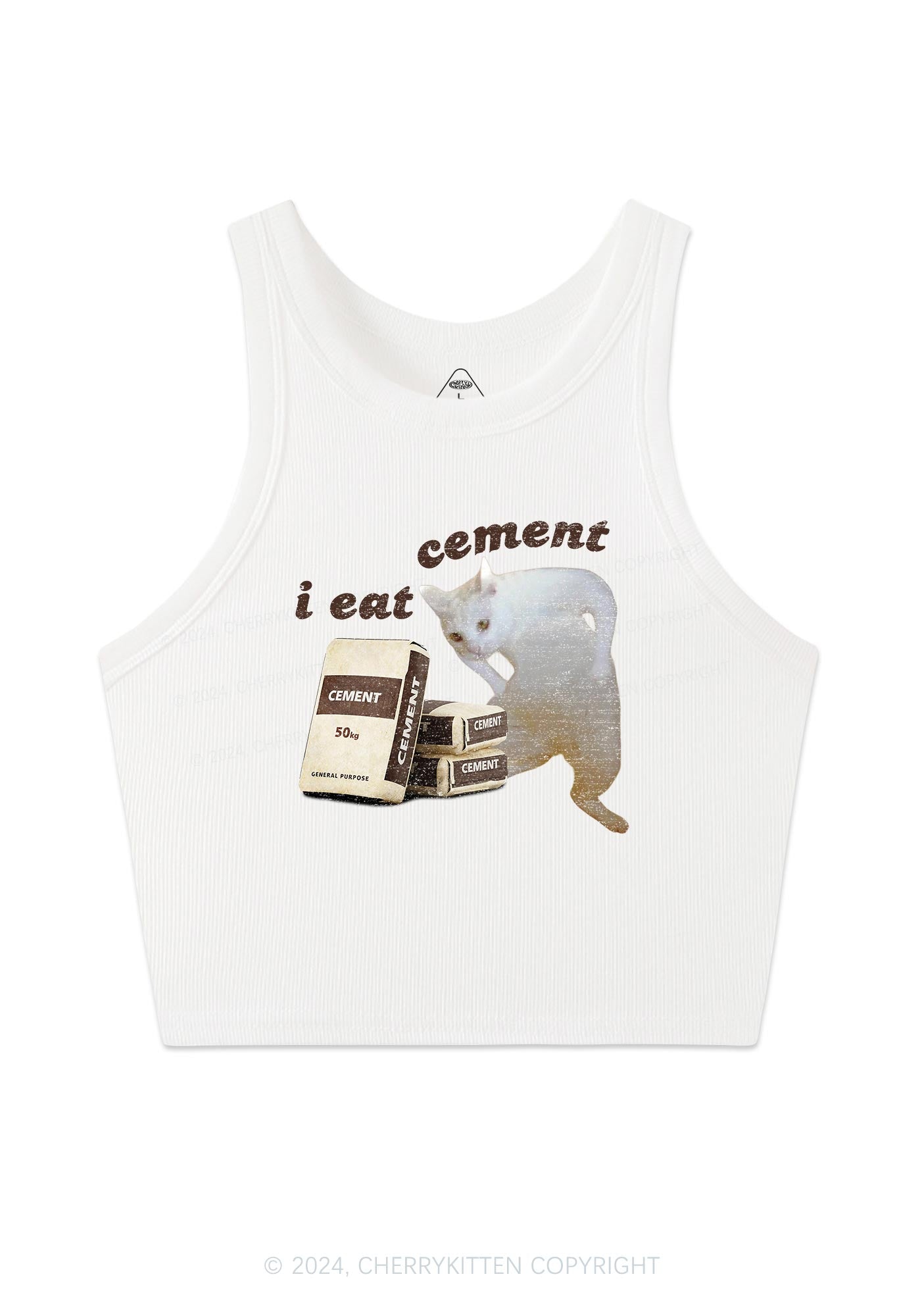 I Eat Cement Y2K Crop Tank Top Cherrykitten