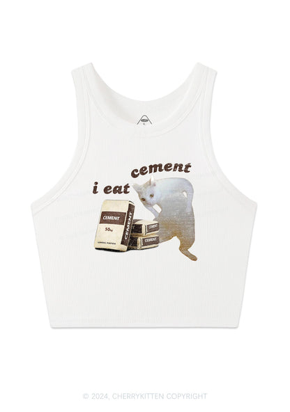 I Eat Cement Y2K Crop Tank Top Cherrykitten