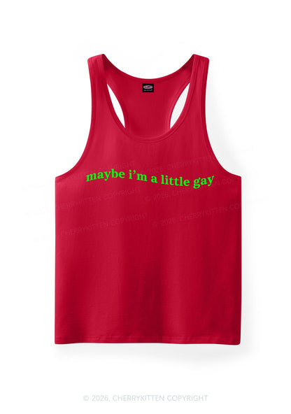 Maybe Im A Little Gay Pride Y2K Men Racerback Tank Top Cherrykitten