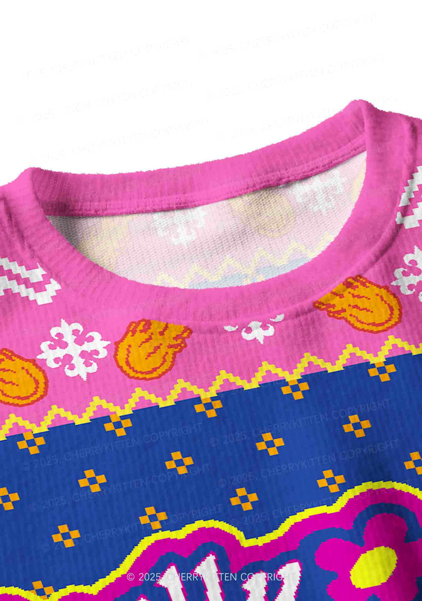 Totally Stoned Y2K Christmas Crop Knit Sweatshirt Cherrykitten