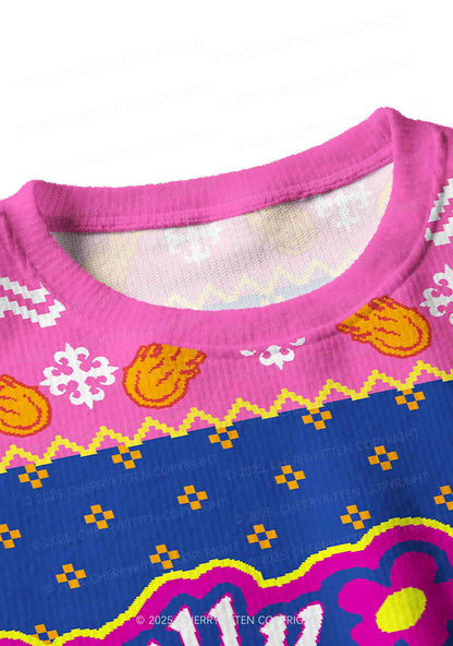 Totally Stoned Y2K Christmas Crop Knit Sweatshirt Cherrykitten