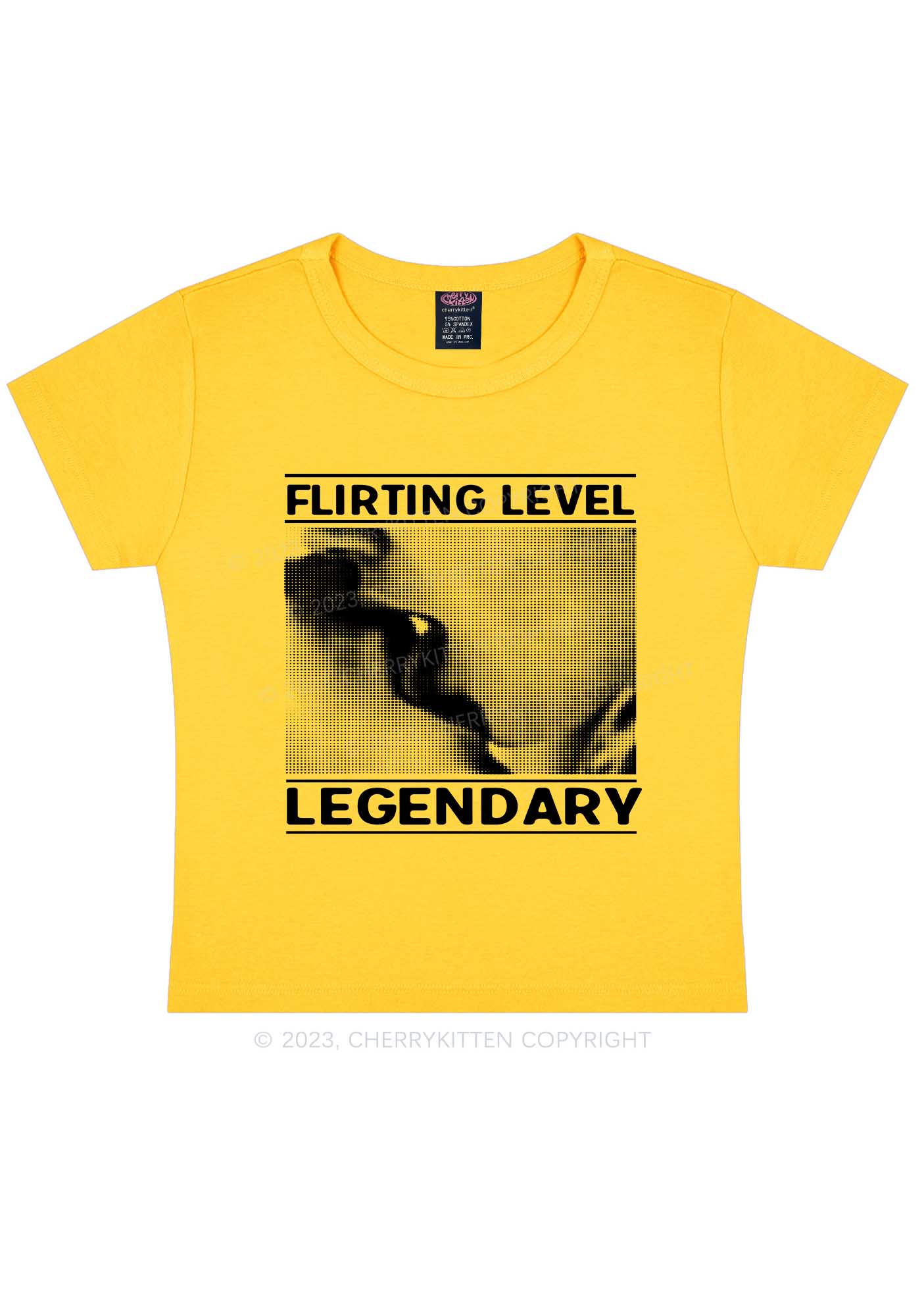 Flirting Level Y2K Baby Tee Cherrykitten