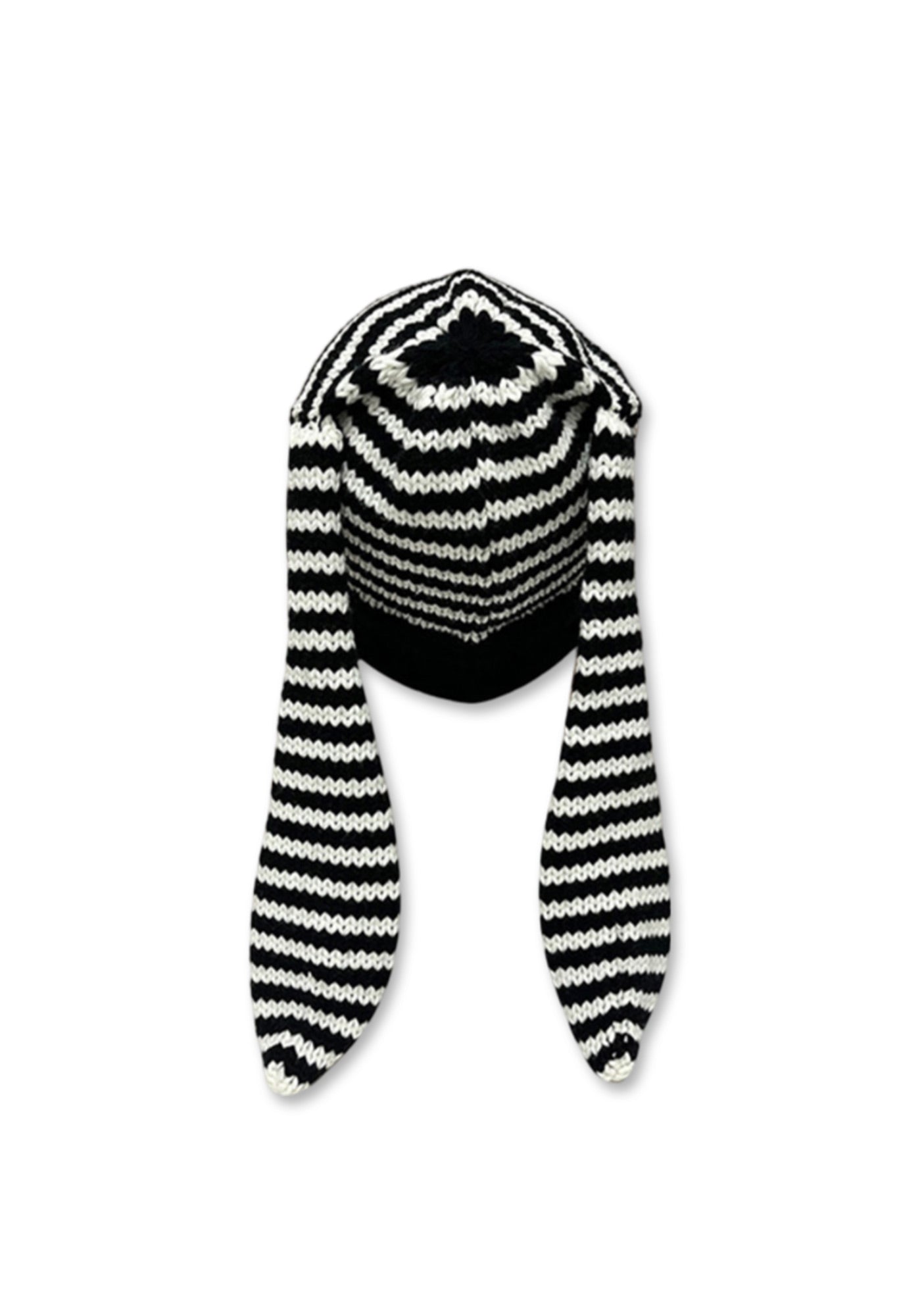 Bunny Ears Striped Y2K Knitted Hat Cherrykitten
