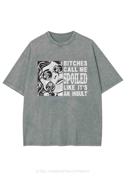 Bxxches Call Me Spoiled Y2K Washed Tee Cherrykitten