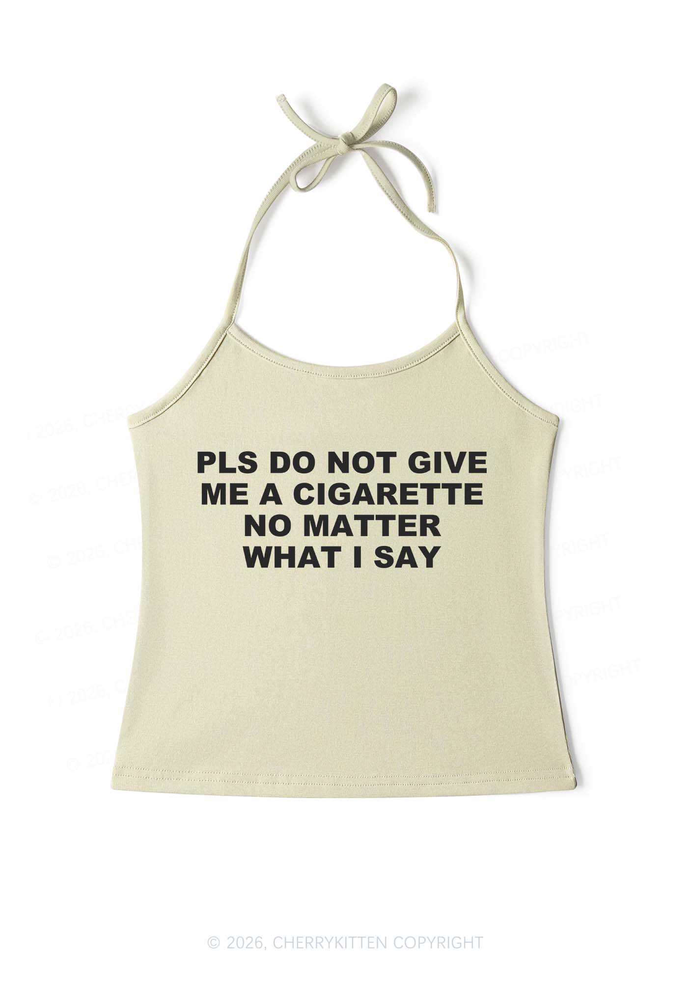 Dont Give Me Cigarette Y2K Halter Neck Cami Cherrykitten