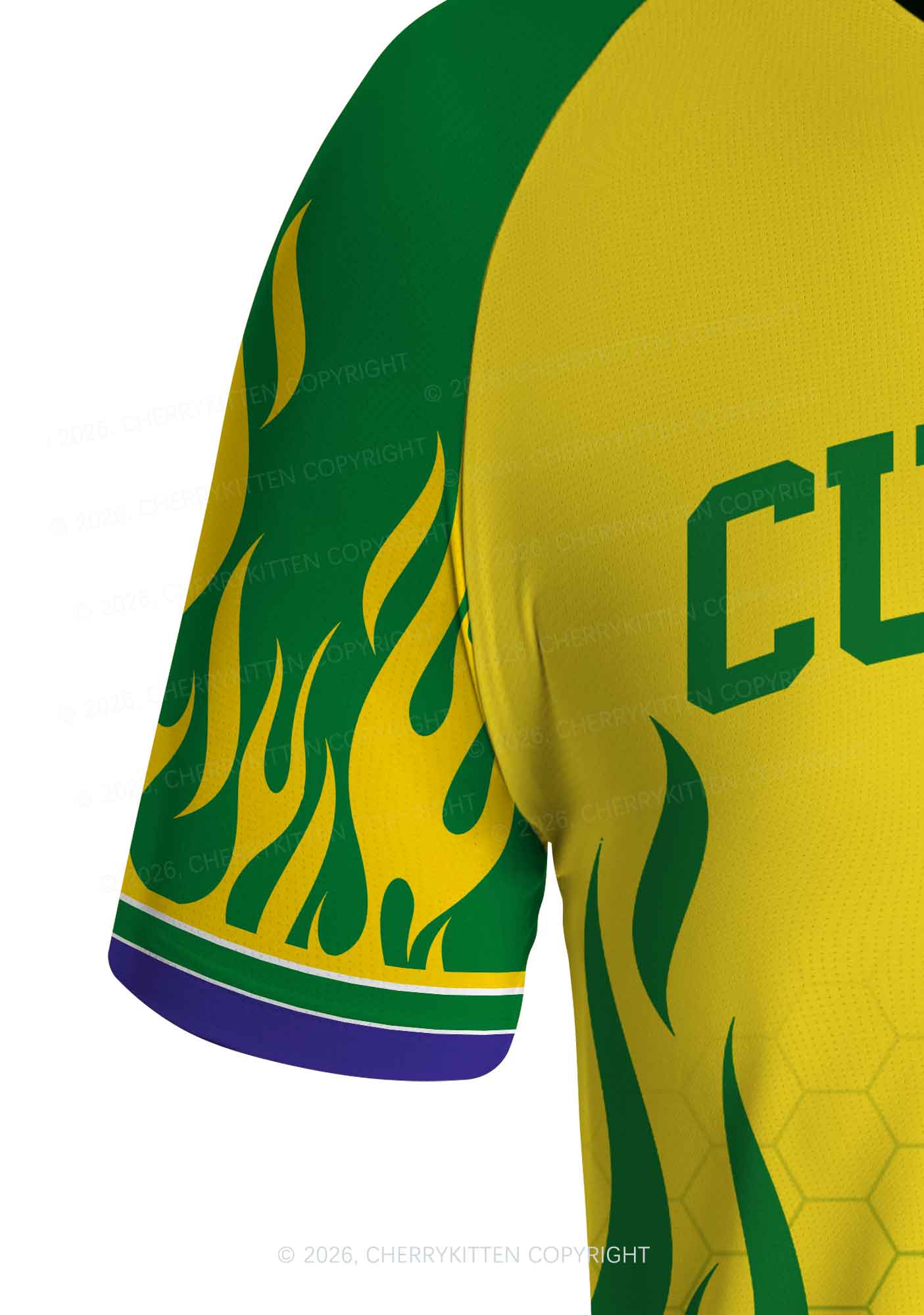 Custom Yellow Green Flame Y2K Football Jersey Shirts Cherrykitten