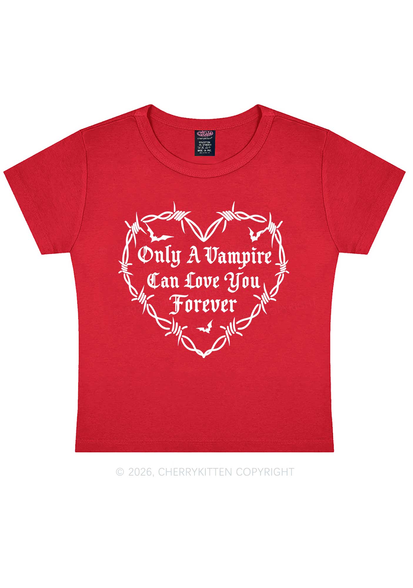 Halloween Vampire Love You Forever Y2K Baby Tee Cherrykitten