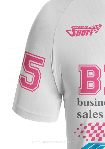 Pink BDSM Y2K Football Jersey Shirts Cherrykitten