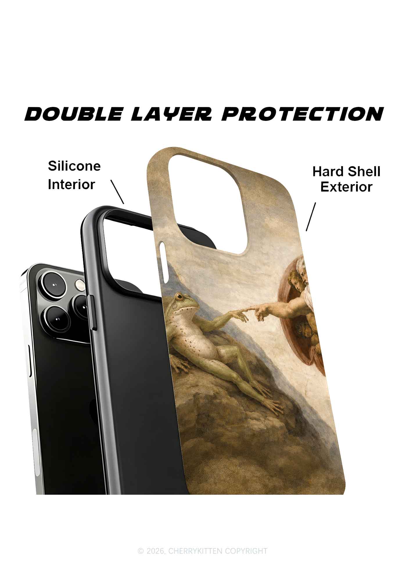 God Hand Touching Frog Y2K Phone Case Cherrykitten