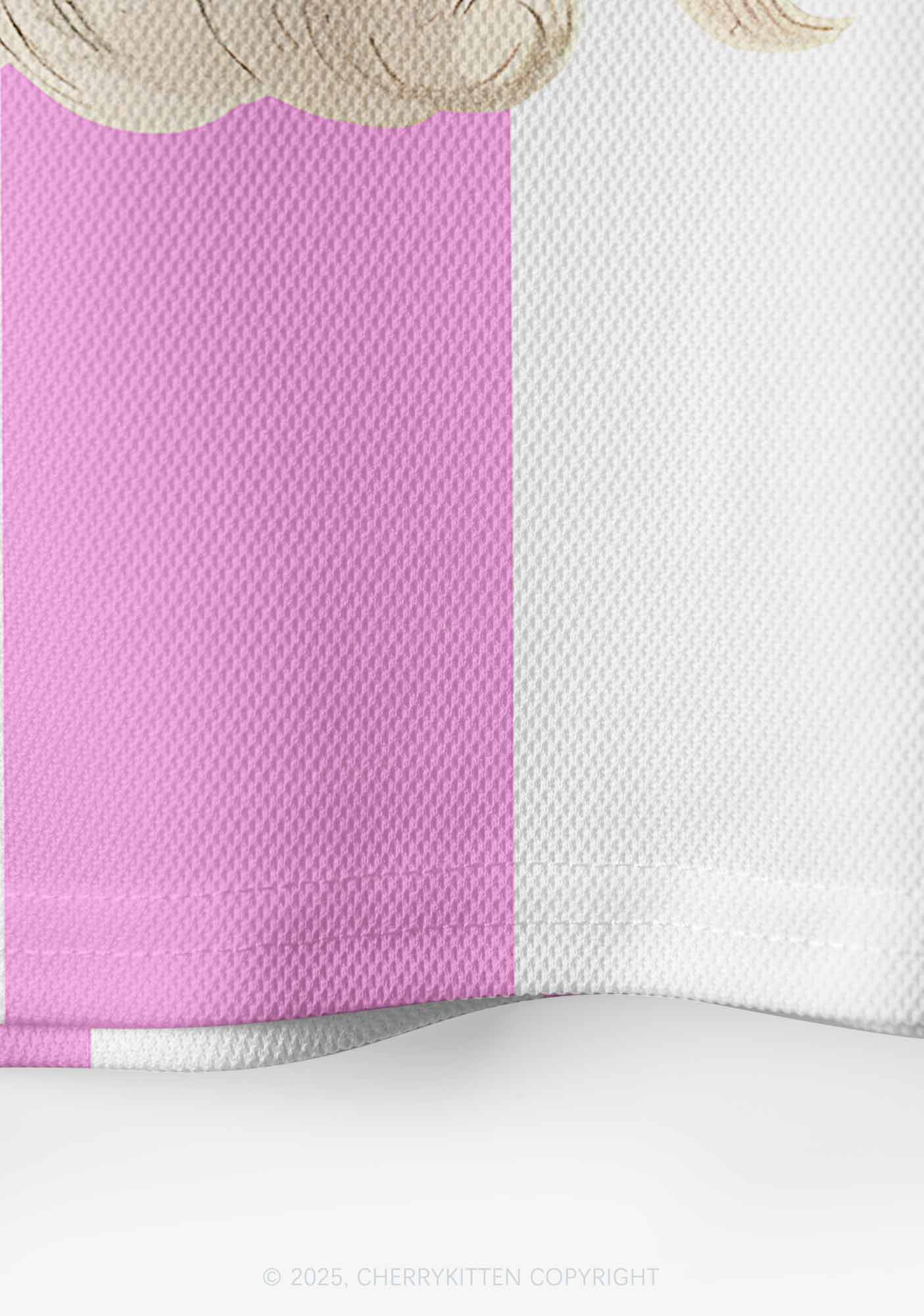 Custom Christmas Pink Santa Y2K Crop Sport Jersey Shirts Cherrykitten