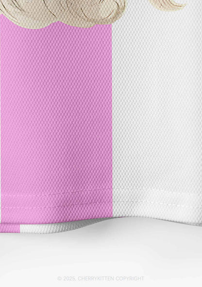 Custom Christmas Pink Santa Y2K Crop Sport Jersey Shirts Cherrykitten