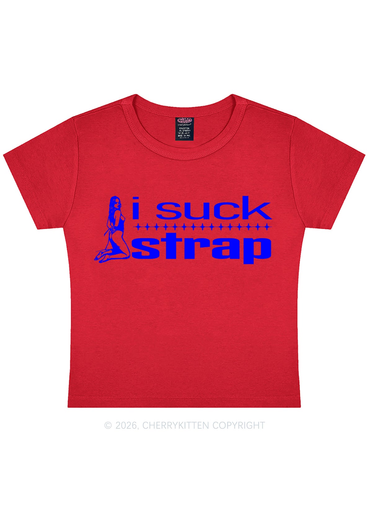 I Suck Strap Y2K Baby Tee Cherrykitten