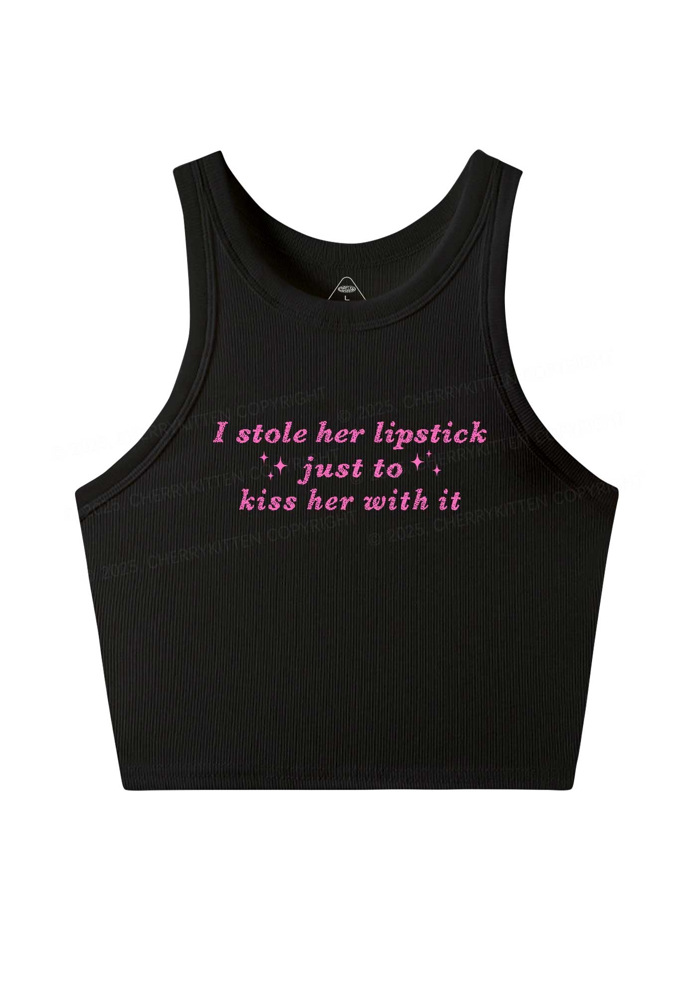 I Stole Her Lipstick Pride Y2K Crop Tank Top Cherrykitten