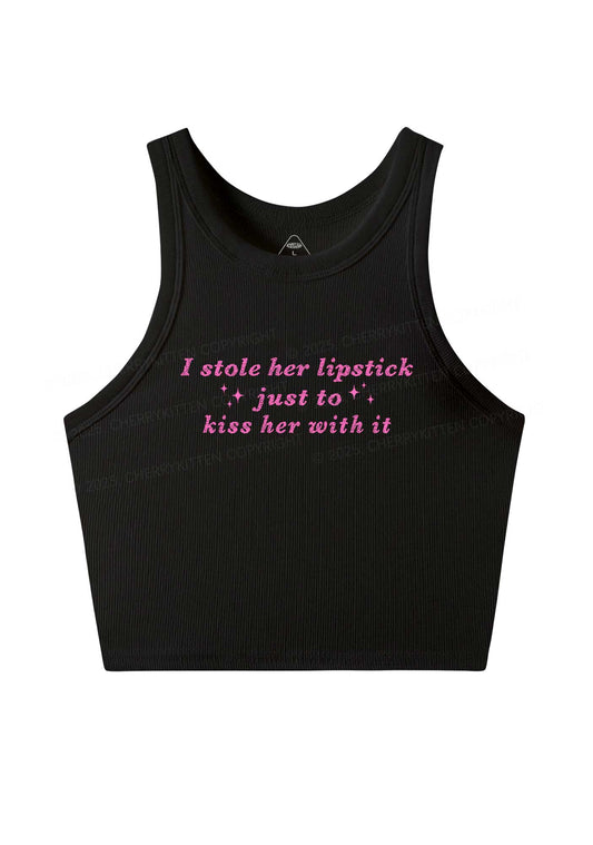I Stole Her Lipstick Pride Y2K Crop Tank Top Cherrykitten