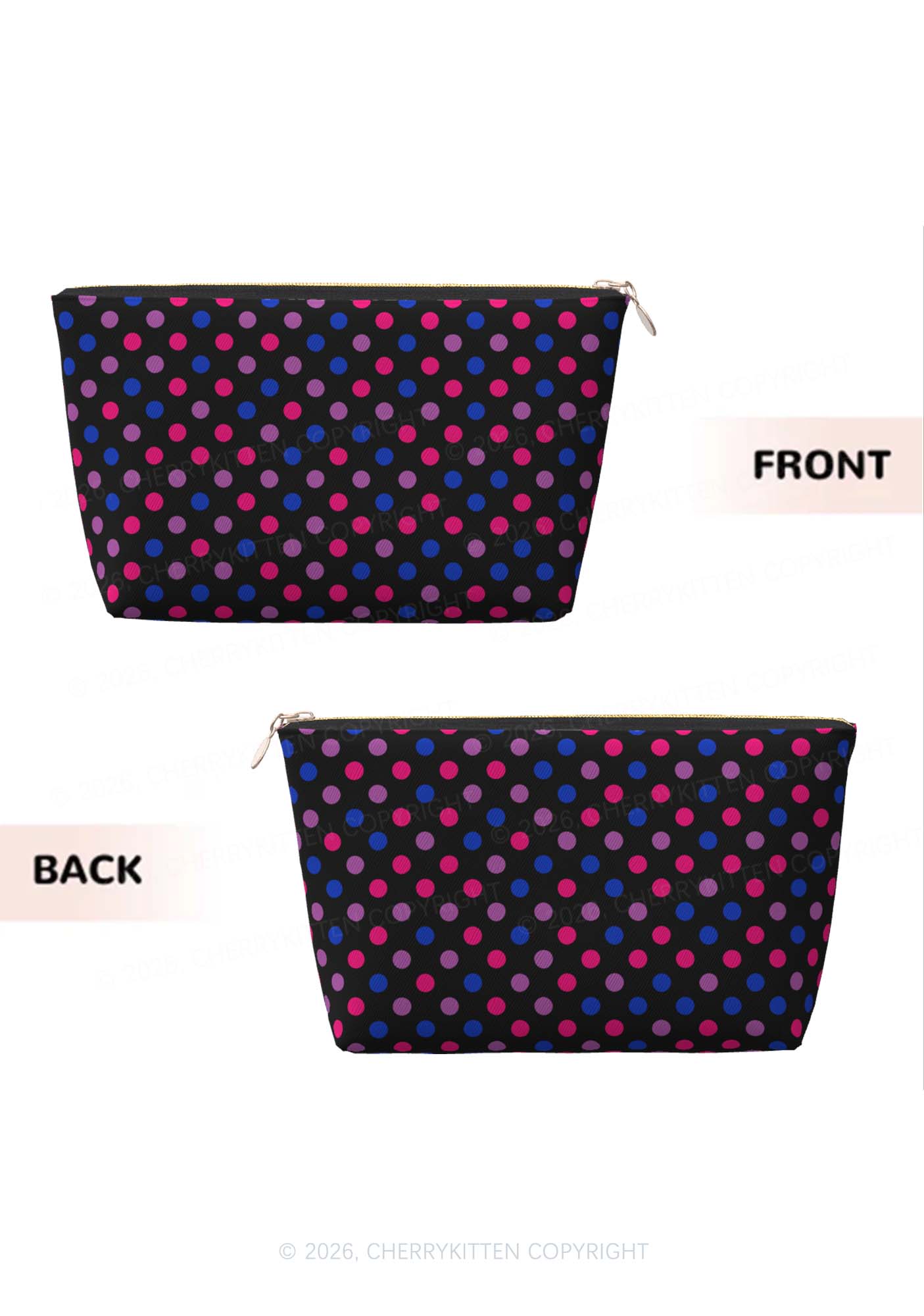 Bisexual Dots Pride Y2K Makeup Bag Cherrykitten