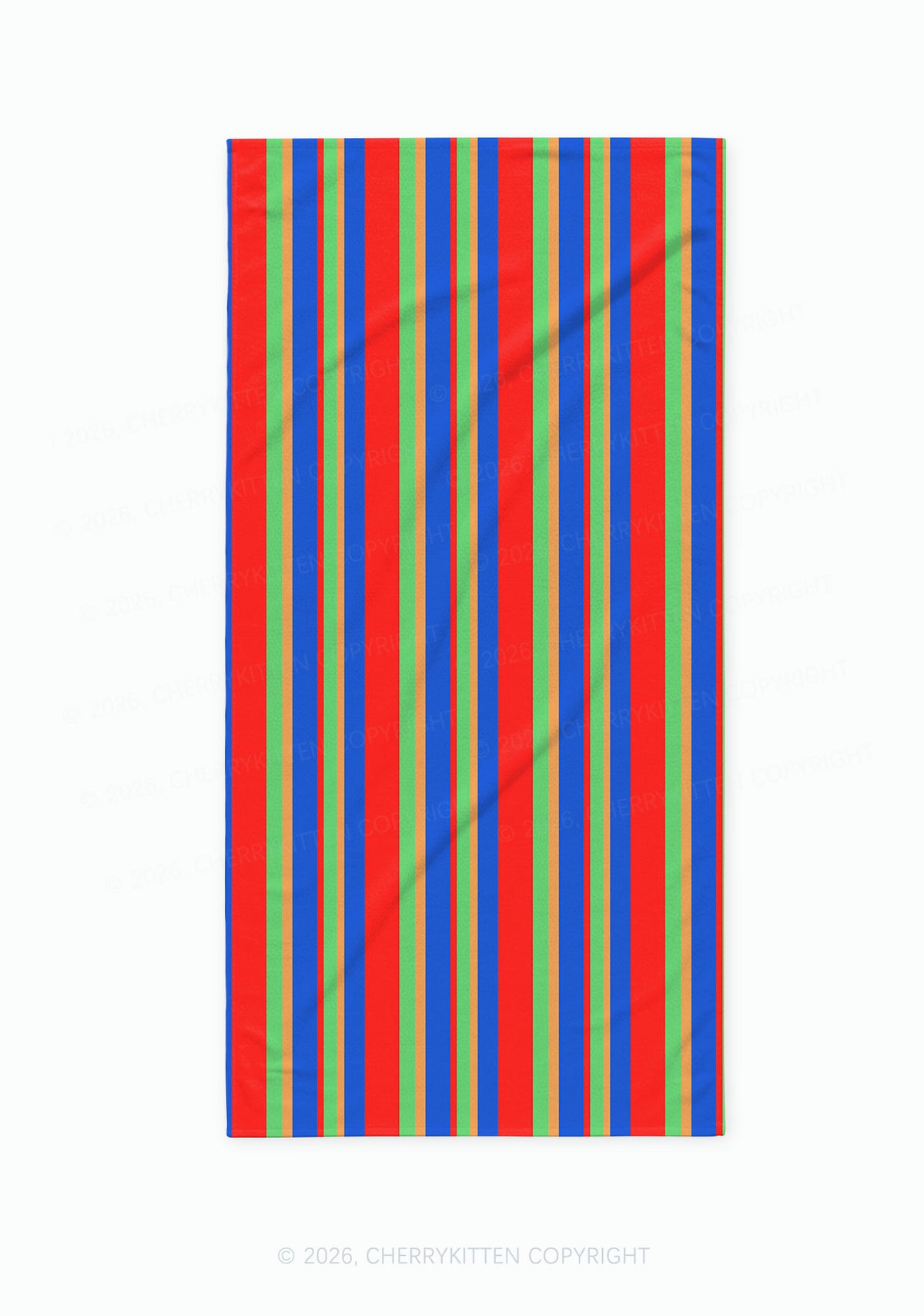 Rainbow Horizontal Stripe Y2K Beach Towel Cherrykitten