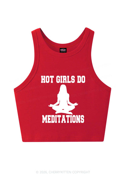 Hot Girls Do Meditations Y2K Crop Tank Top Cherrykitten