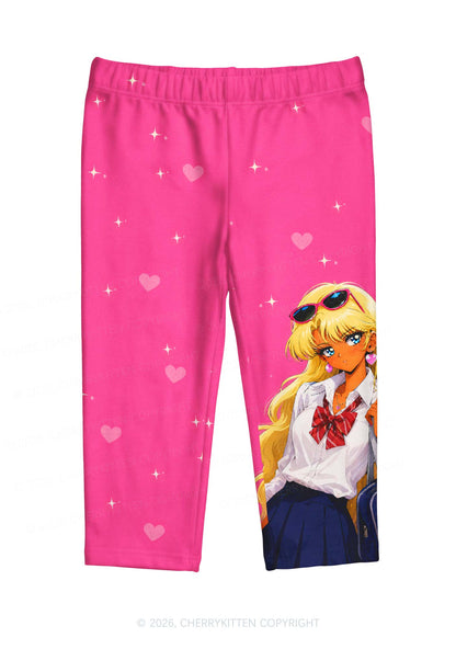 Anime Girl Y2K Print Capri Pants Cherrykitten