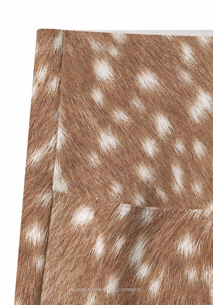 Brown Deer Dots Y2K Print Gym Shorts Cherrykitten
