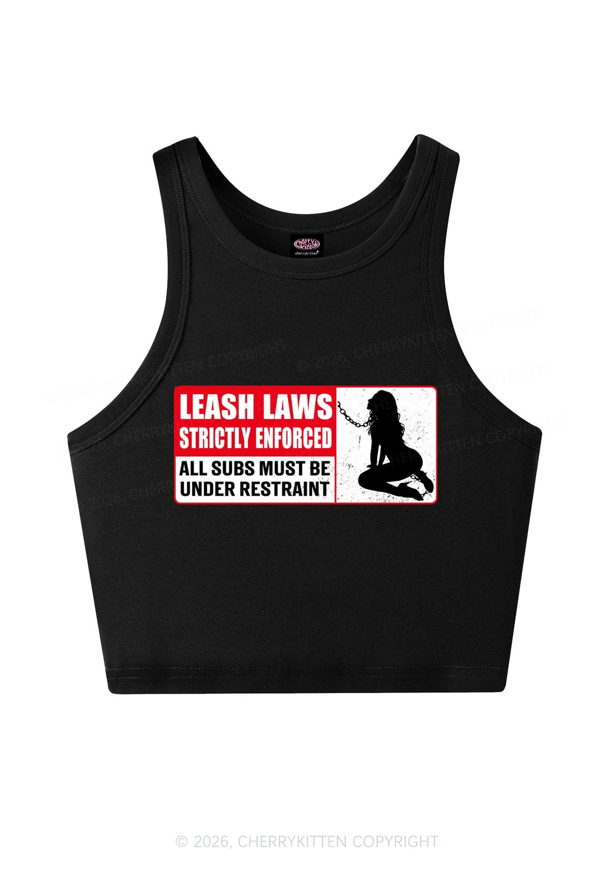 Leash Laws Strictly Enforced Y2K Crop Tank Top Cherrykitten