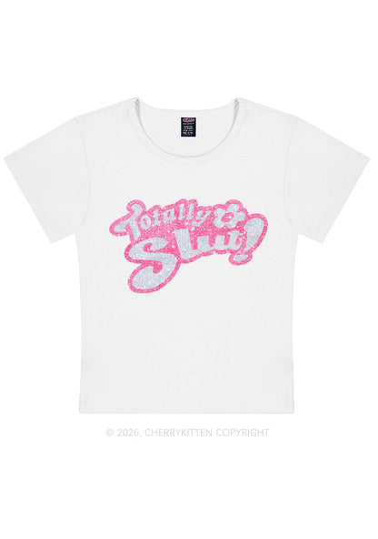 Glitter Totally Slxt Y2K Baby Tee Cherrykitten