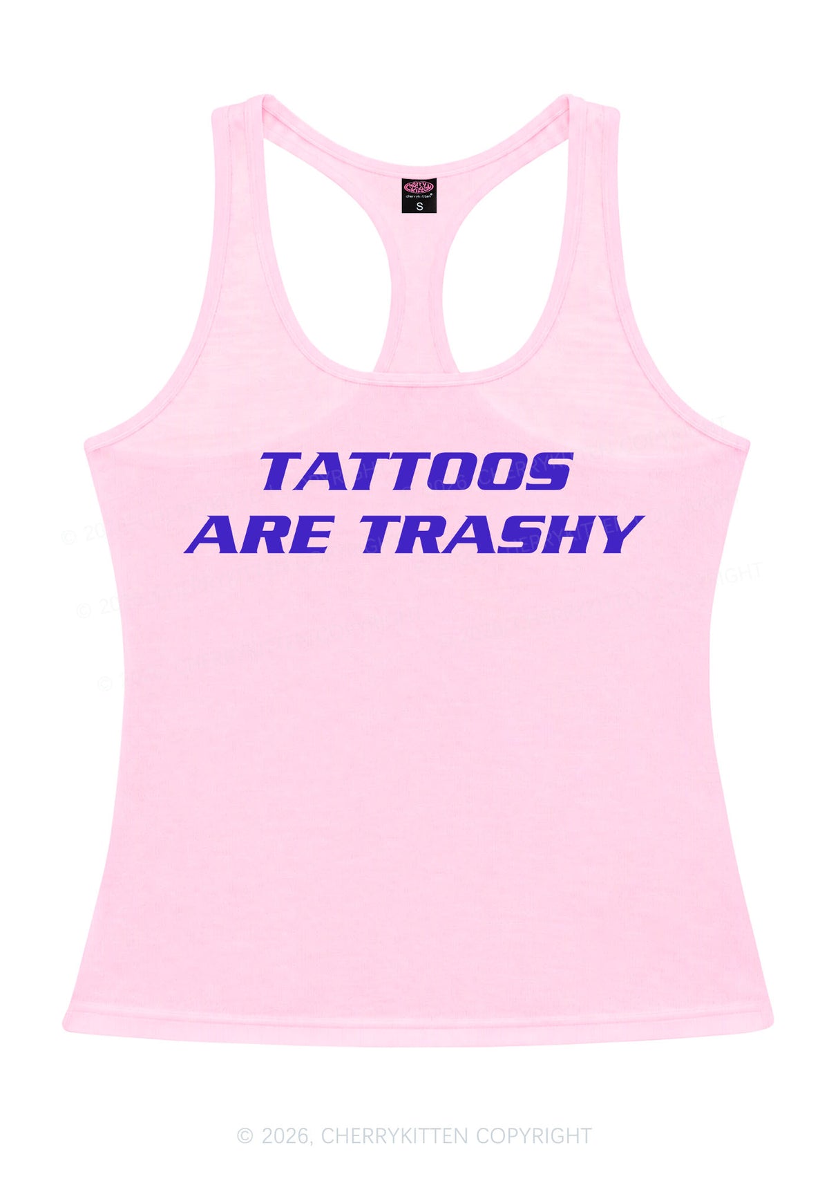 Tattoos Are Trashy Y2K Women Racerback Tank Top Cherrykitten