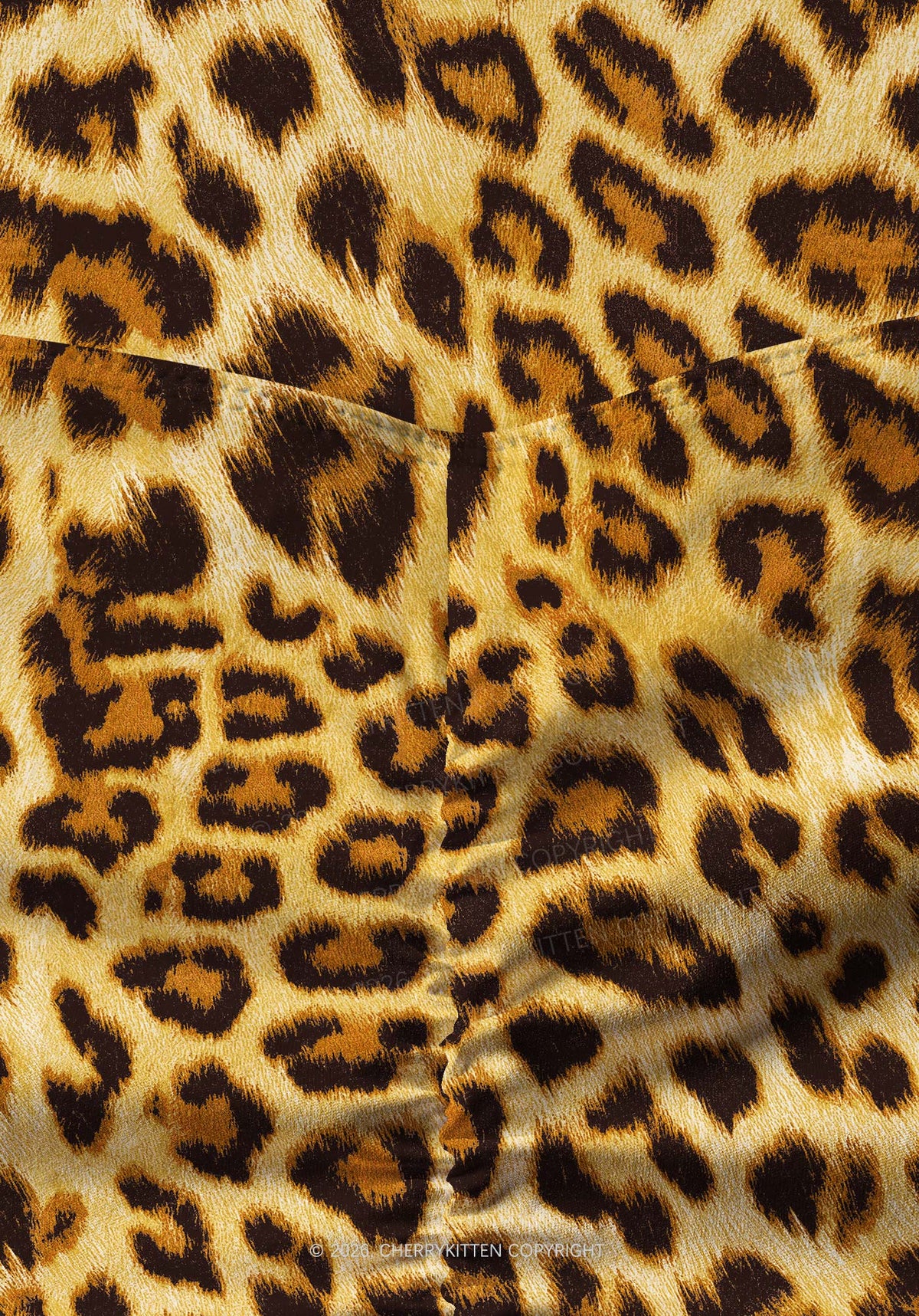 Brown Leopard Y2K Print Gym Shorts Cherrykitten