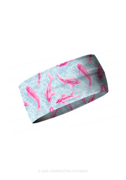 Pink Koi Fish Y2K Print Headband Cherrykitten