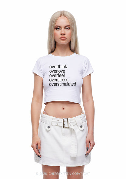Overstimulated Slogan Y2K Baby Tee Cherrykitten
