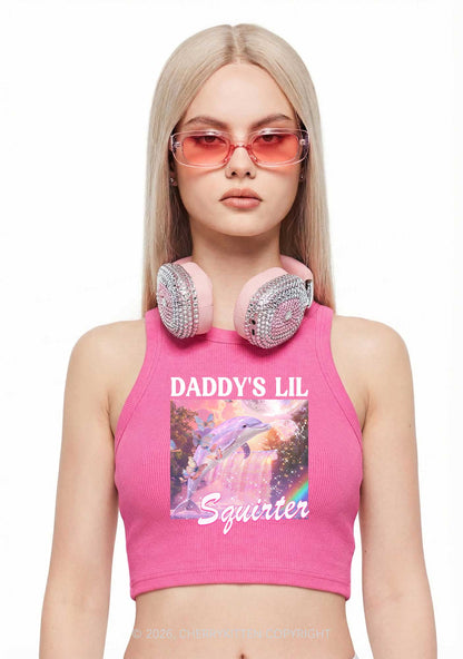 Daddys Lil Squirter Dolphin Y2K Crop Tank Top Cherrykitten