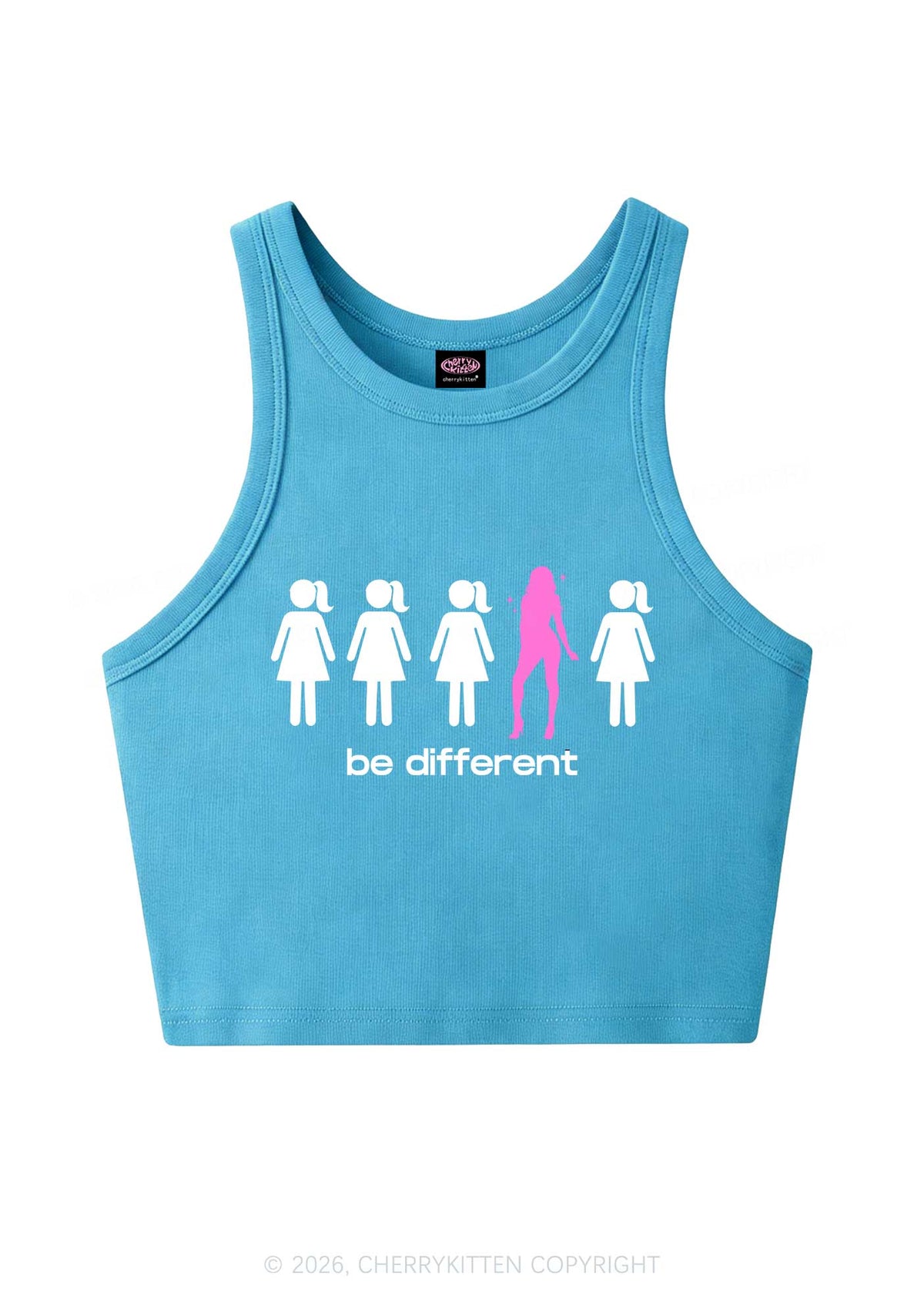 Be Different Girl Y2K Crop Tank Top Cherrykitten