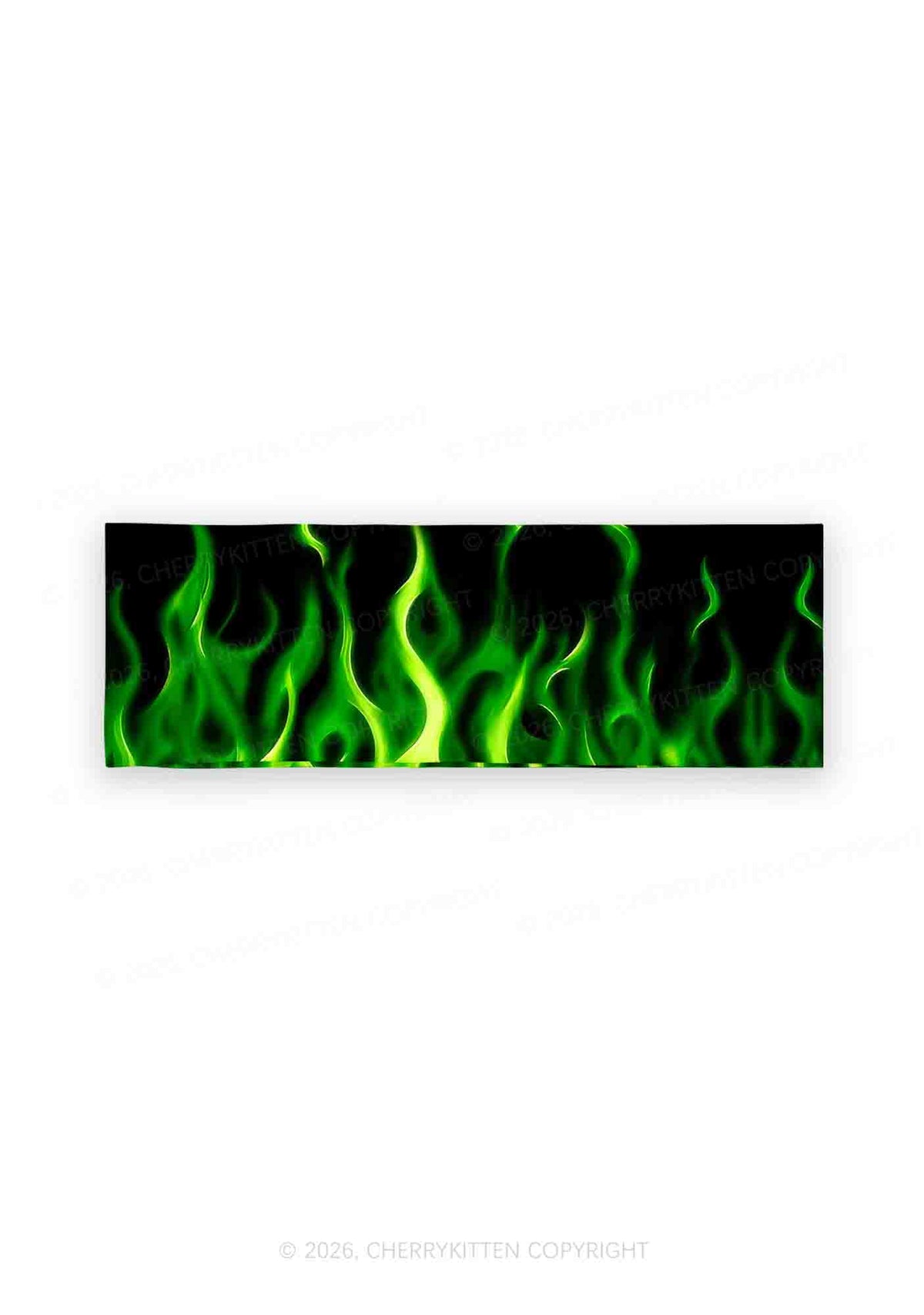 Neon Green Flame Y2K Print Headband Cherrykitten