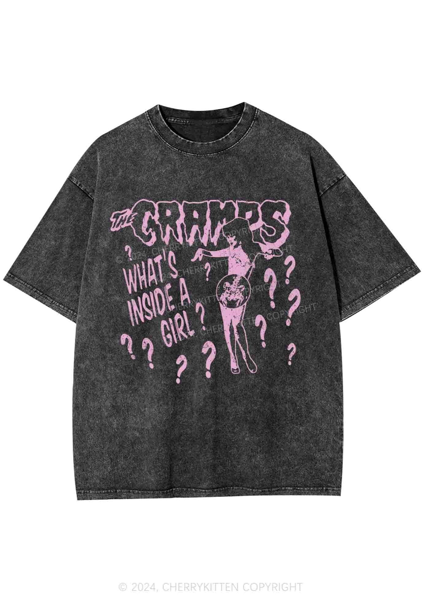 What's Inside A Girl Y2K Washed Tee Cherrykitten