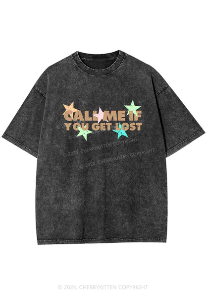 Call Me If You Get Lost Y2K Washed Tee Cherrykitten