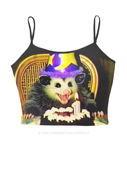 Birthday Rat Y2K Mesh Cami Tank Cherrykitten