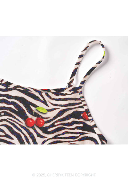 Zebra Cherry Y2K Mesh Cami Tank Cherrykitten