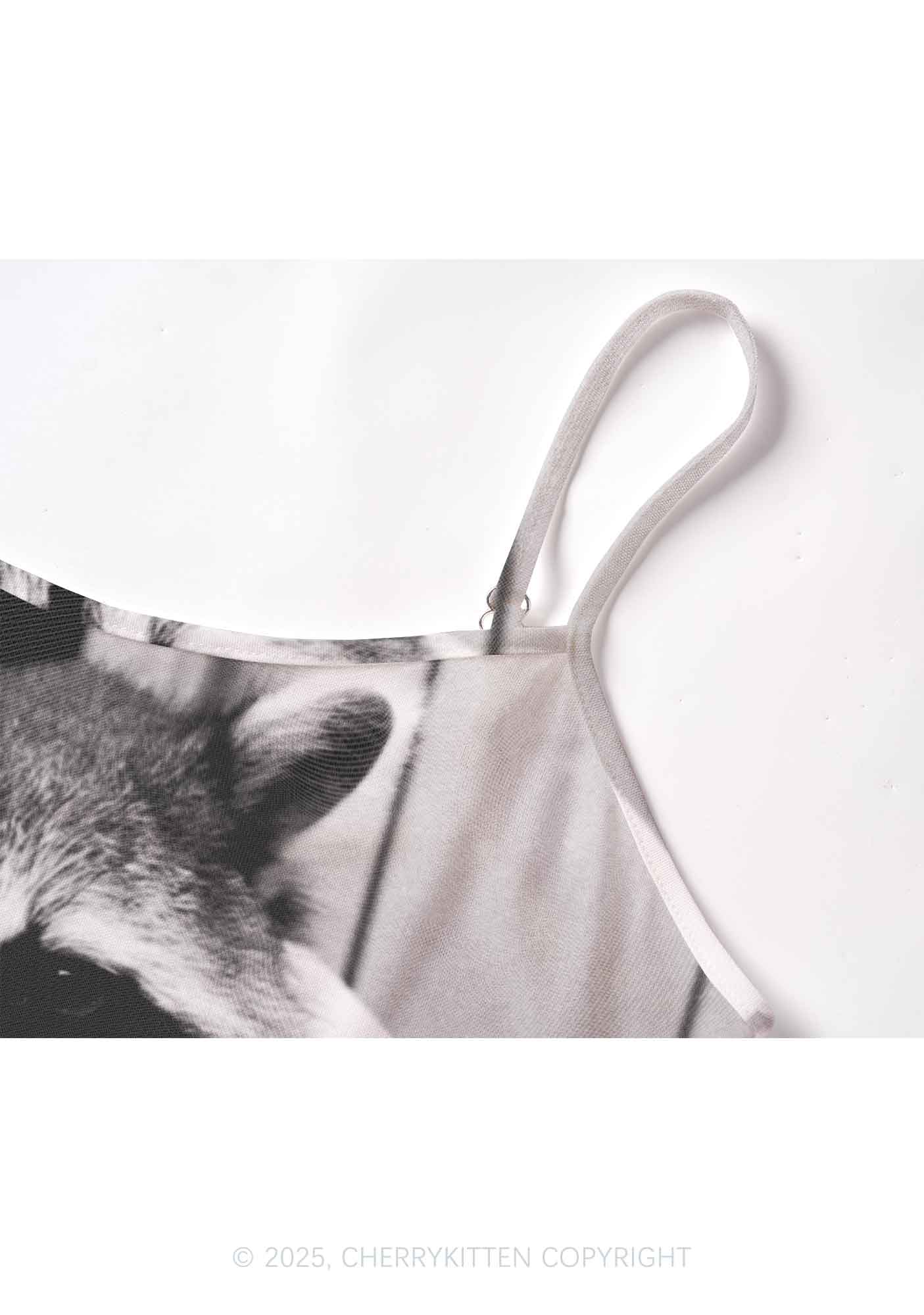 Cool Raccoon Y2K Mesh Cami Tank Cherrykitten