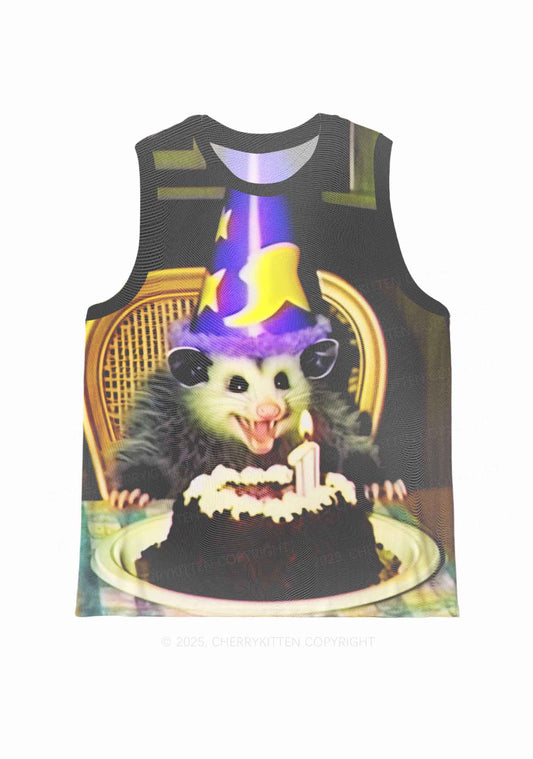 Birthday Rat Y2K Mesh Muscle Tank Cherrykitten