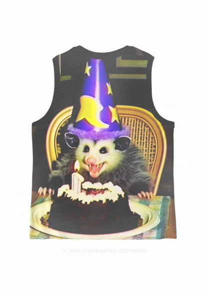Birthday Rat Y2K Mesh Muscle Tank Cherrykitten